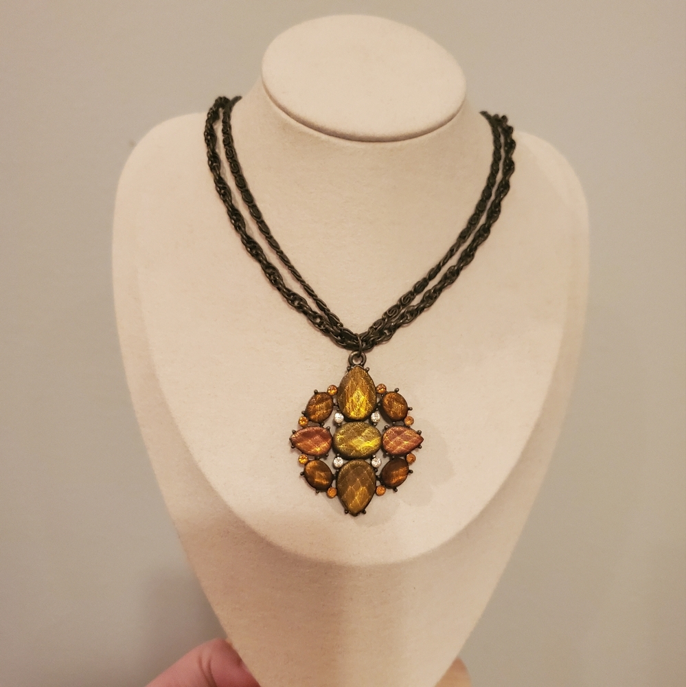 Vintage Double Chain Pendant Necklace